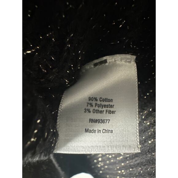 A.n.a Black Gold Lurex Sweater Top V Neck Long Sleeves Women’s Plus Size 2X - Picture 5 of 9